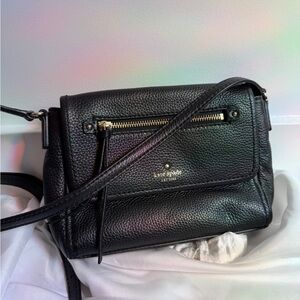 Kate Spade Black Pebbled Leather Crossbody Bag